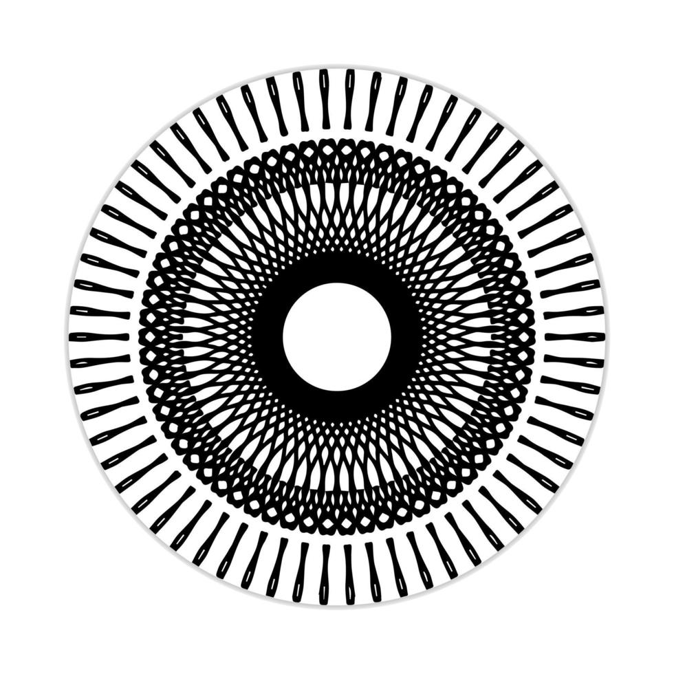 mandala design with abstract shape. black and white vector. ornament and decoration motif concept. template for wallpaper, patterns, carpet, textile and seamless vector