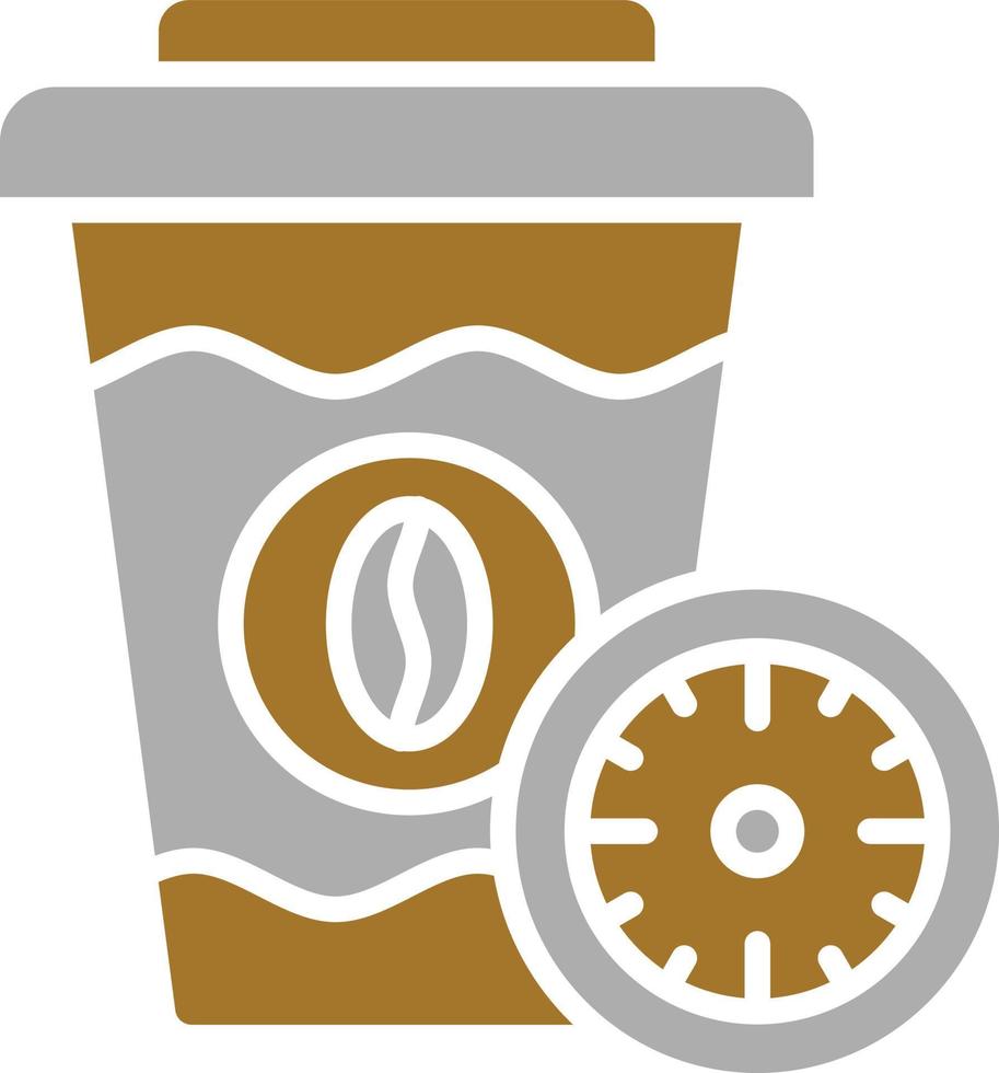 estilo de icono de tiempo de café vector