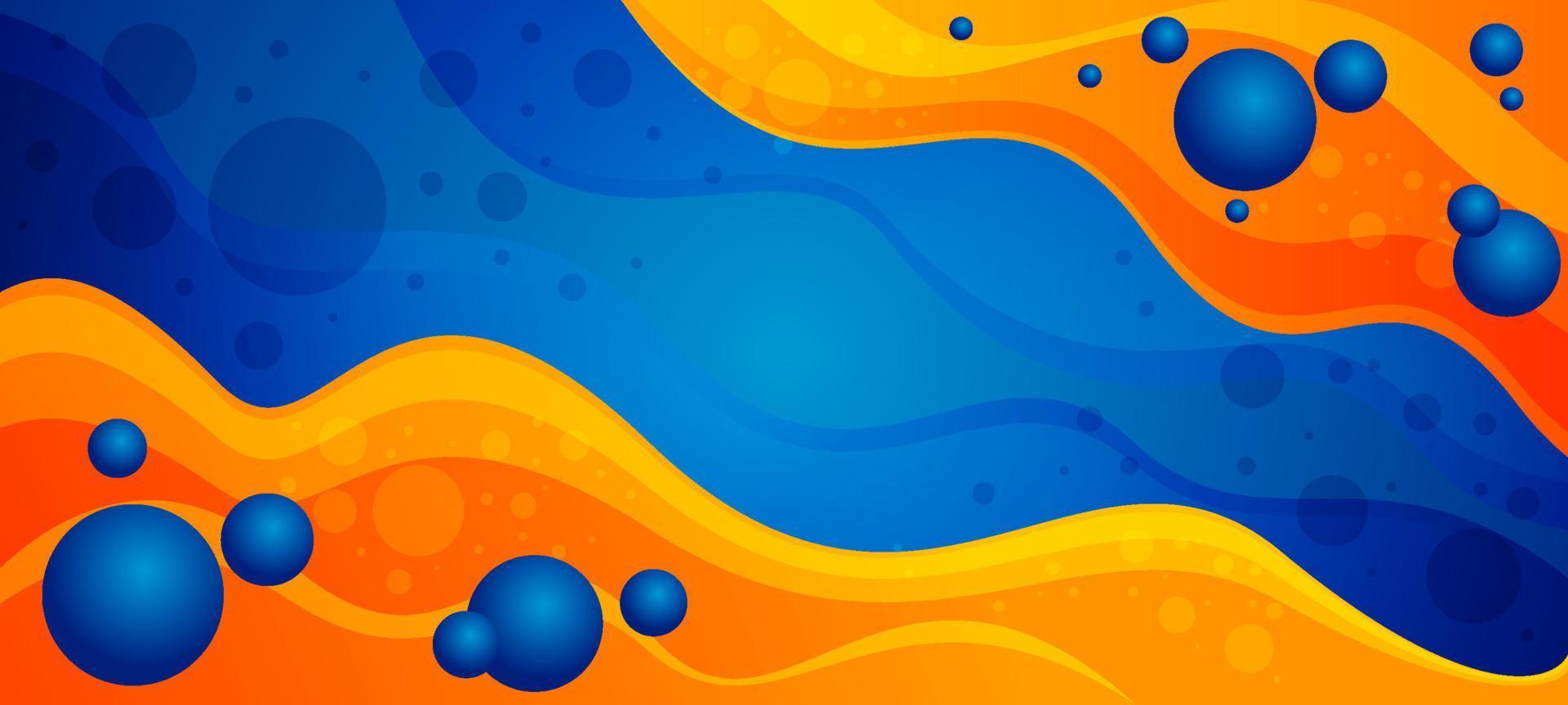 Blue Orange Fluid Wave Background vector