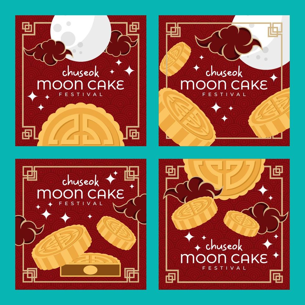 Chuseok Moon Cake Festival Social Media Post Template vector