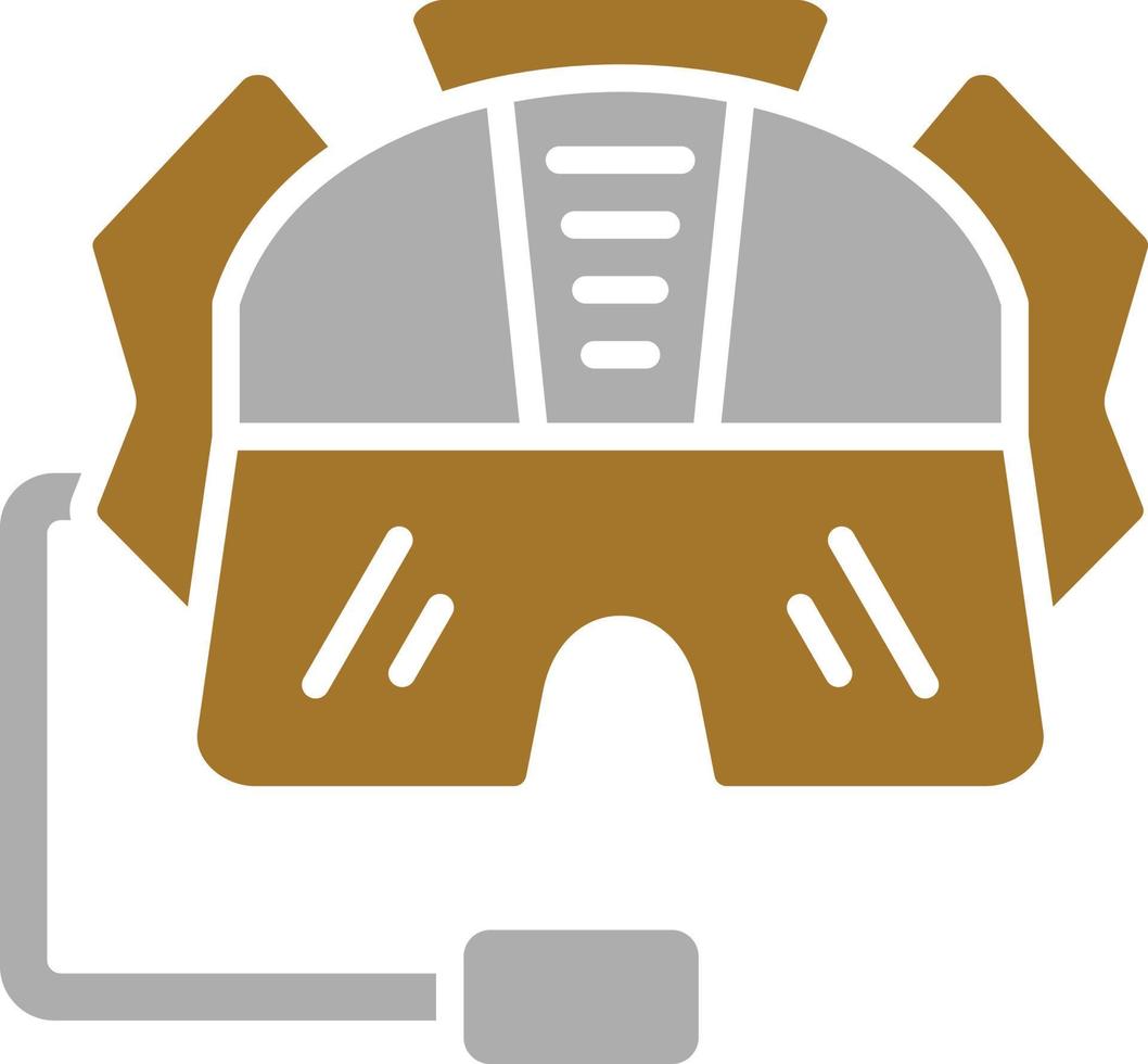 estilo de icono de casco de piloto vector