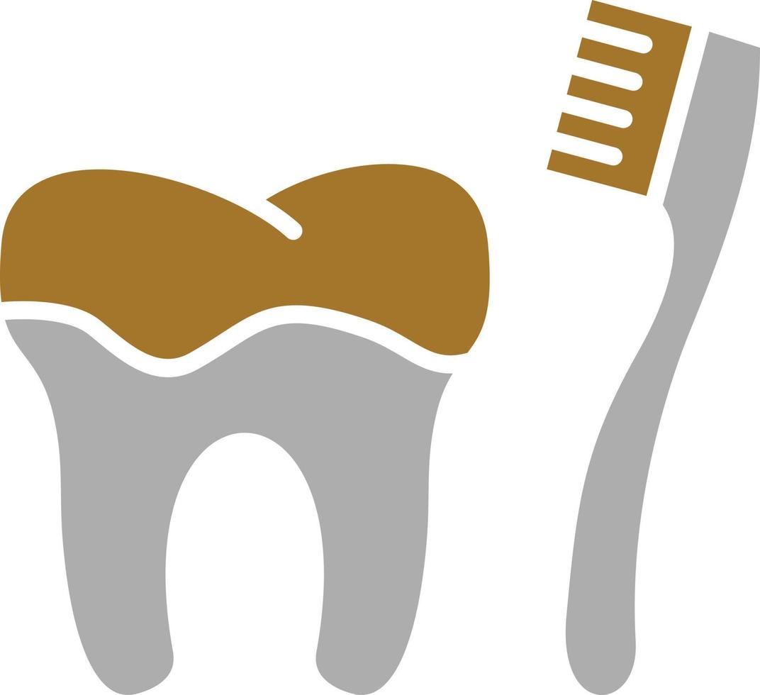 Cleaning Tooth with Brush Icon Style vector