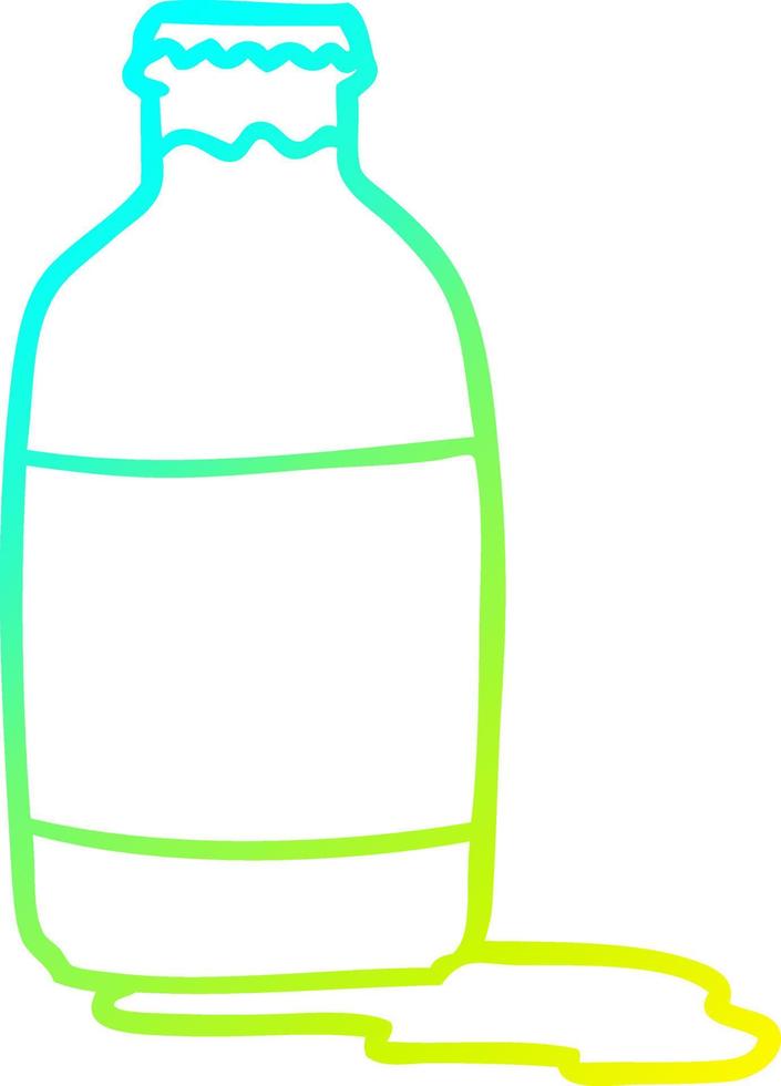 cold gradient line drawing pint of fresh milk vector