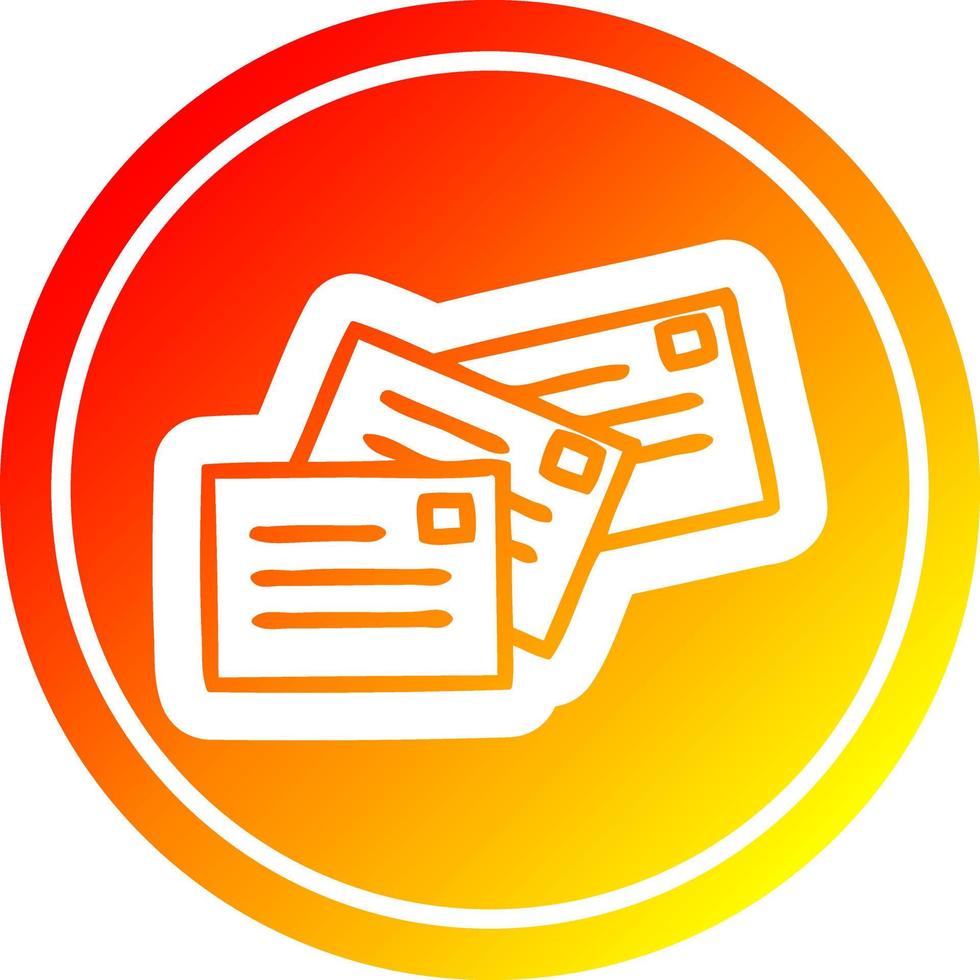 stack of letters circular in hot gradient spectrum vector