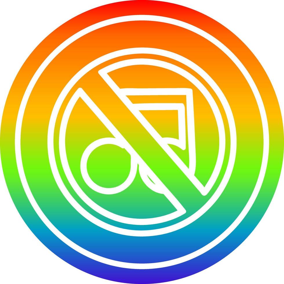 no music circular in rainbow spectrum vector