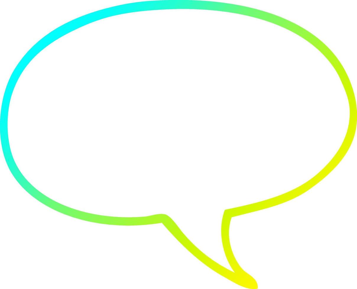cold gradient line drawing cartoon speech bubble vector