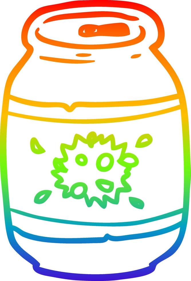 rainbow gradient line drawing can of soda vector