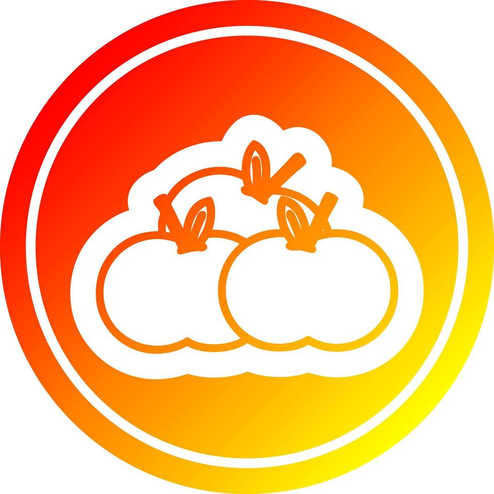 pile of apples circular in hot gradient spectrum vector