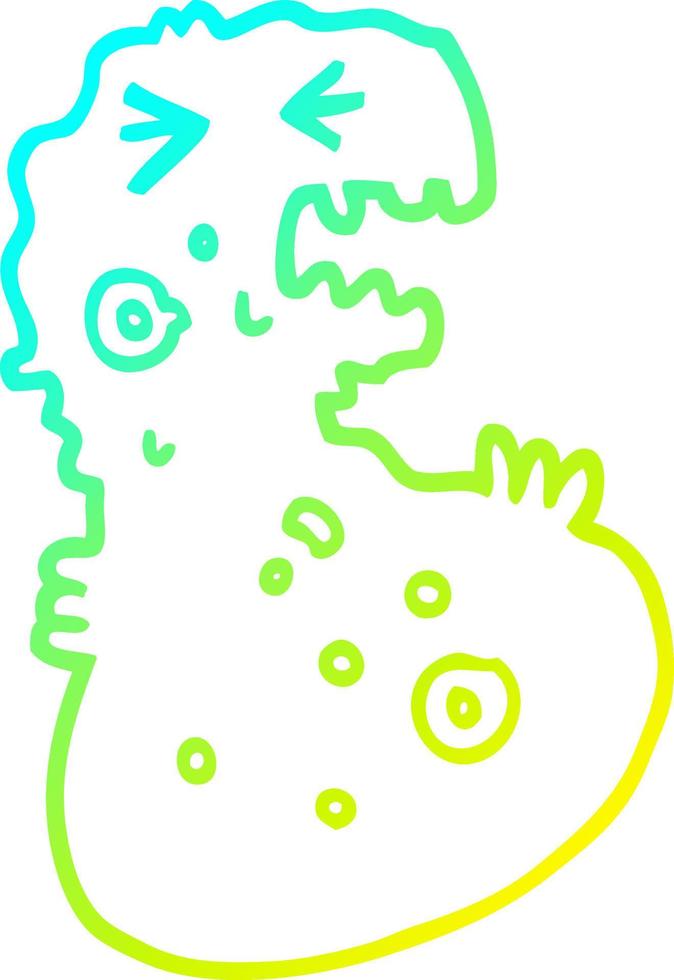 cold gradient line drawing cartoon germ vector