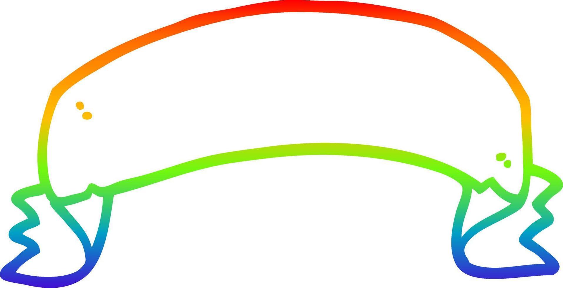 rainbow gradient line drawing cartoon scroll banner vector