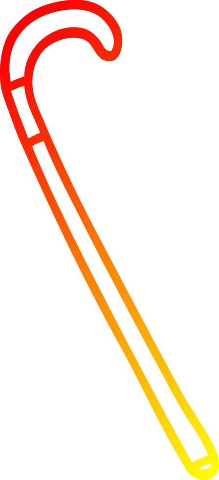 warm gradient line drawing cartoon walking stick vector