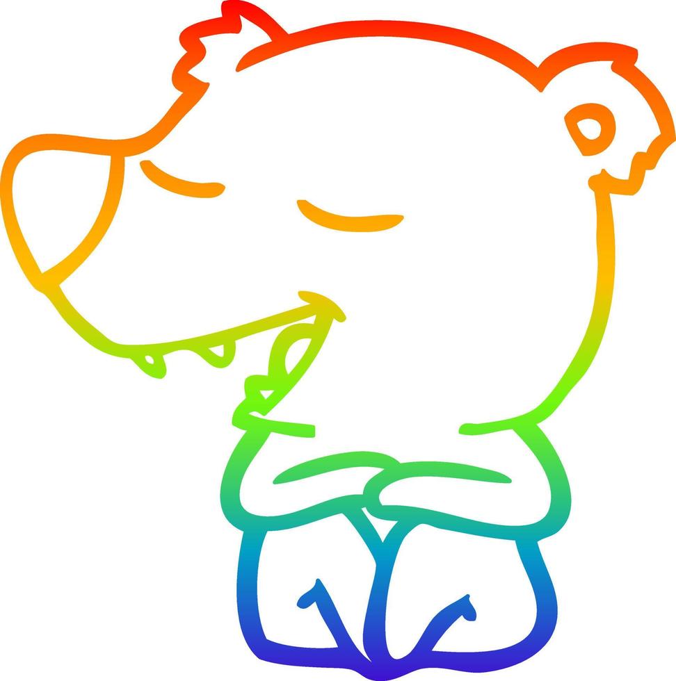 arco iris gradiente línea dibujo dibujos animados oso vector