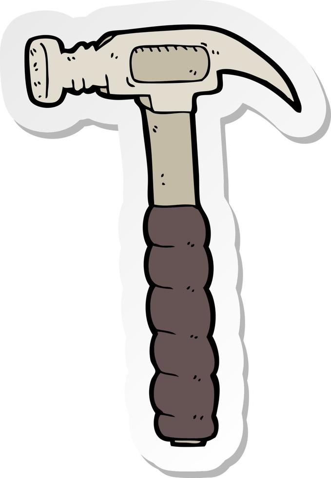 sticker of a cartoon hammer vector