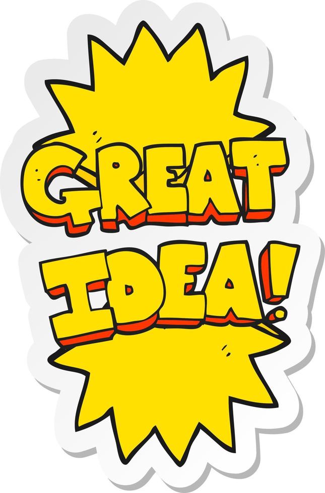 sticker of a cartoon great idea symbol vector
