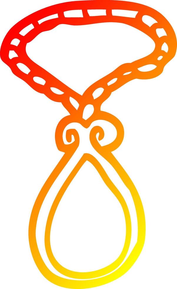 warm gradient line drawing cartoon red pendant vector