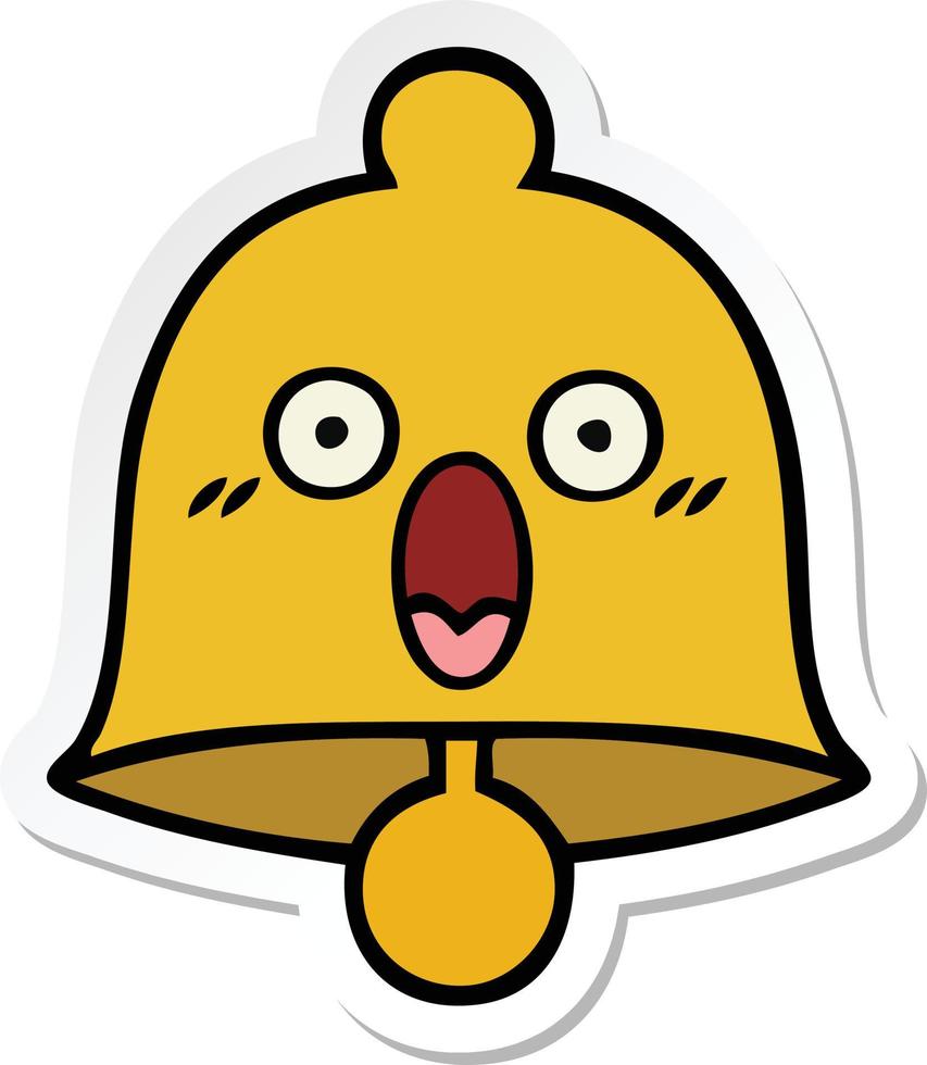 sticker of a cute cartoon bell vector