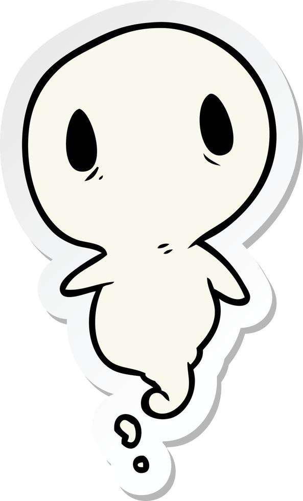 sticker of a cartoon ghost vector