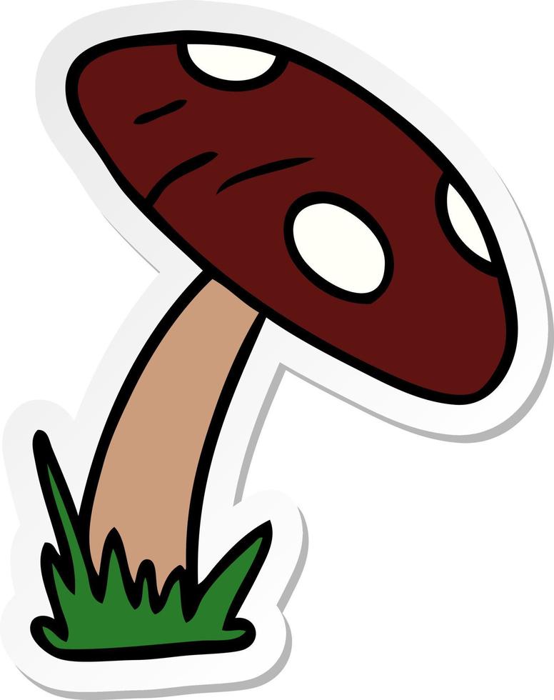 sticker cartoon doodle of a toad stool vector
