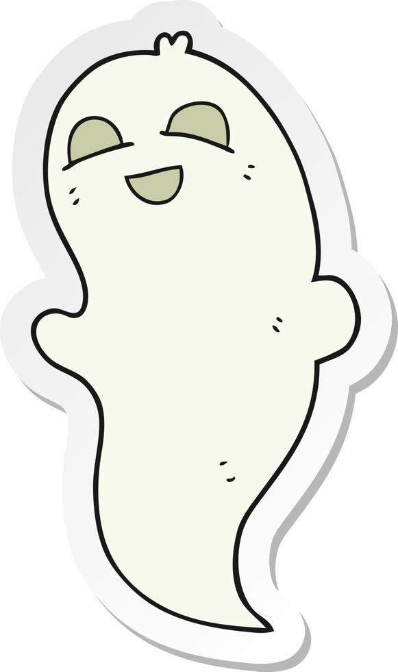 sticker of a cartoon halloween ghost vector