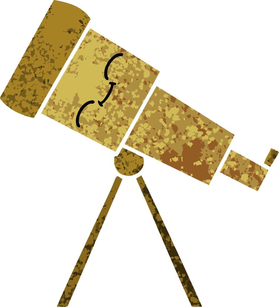 retro illustration style cartoon telescope vector