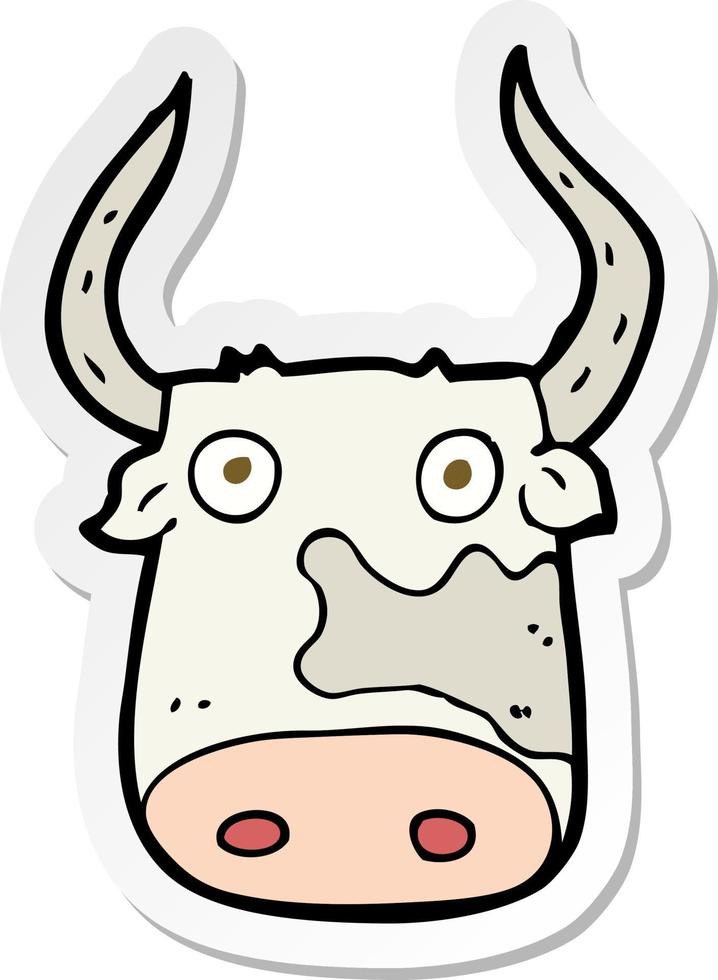 sticker of a cartoon cow vector