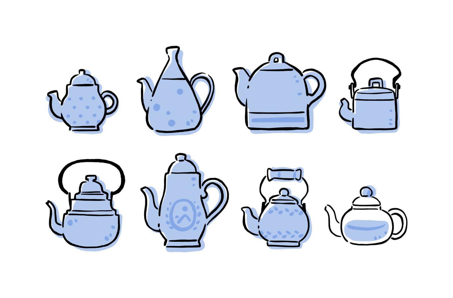 vector teapot hand draw variation