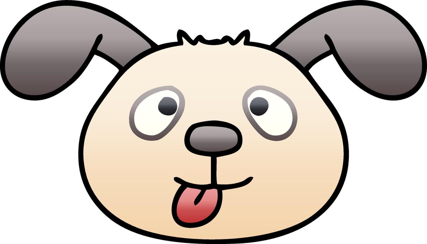 quirky gradient shaded cartoon dog face vector