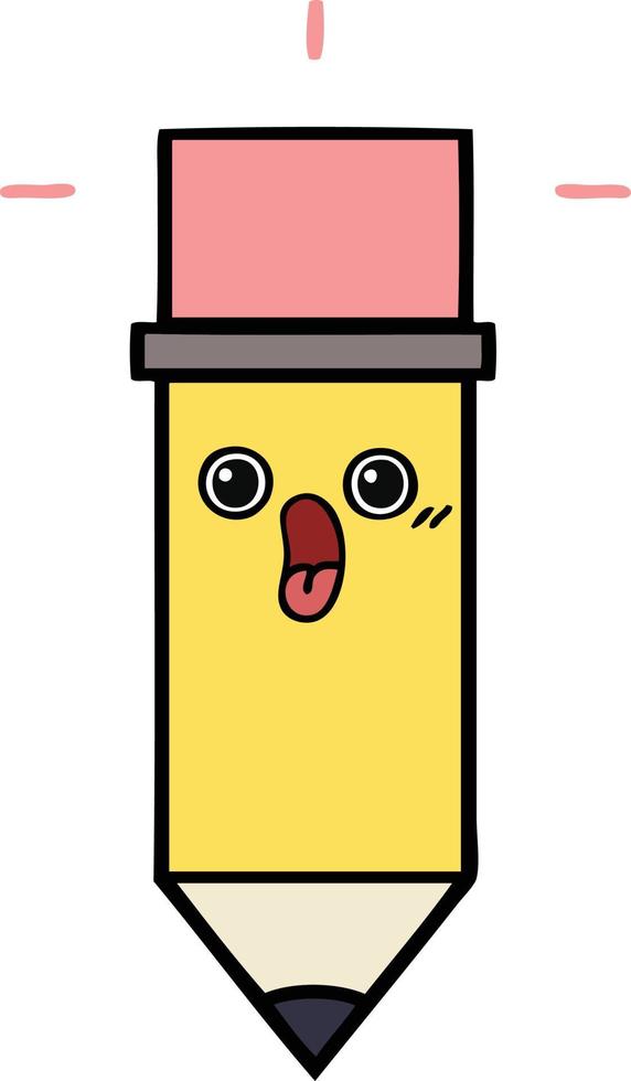 cute cartoon pencil vector