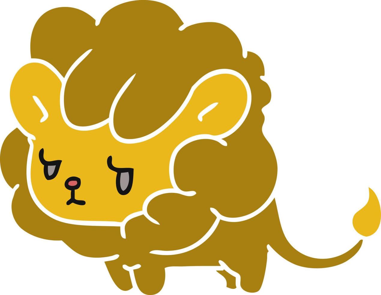 cartoon kawaii cute lion cub vector