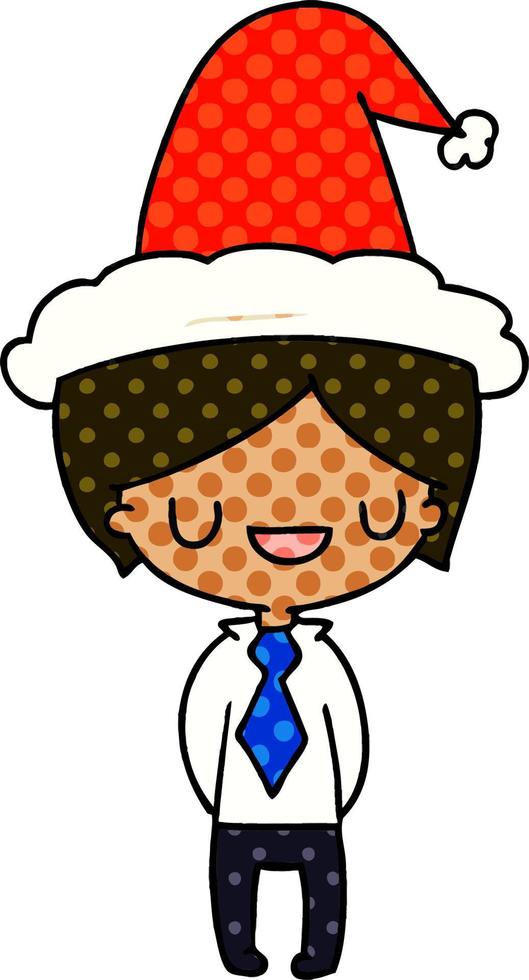 christmas cartoon of kawaii boy vector