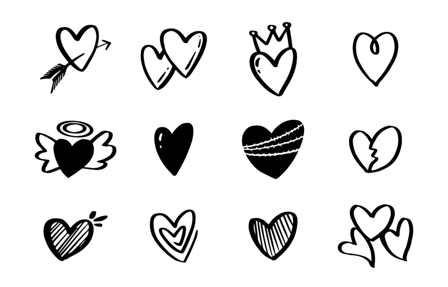 Cute Doodle Icon Heart vector