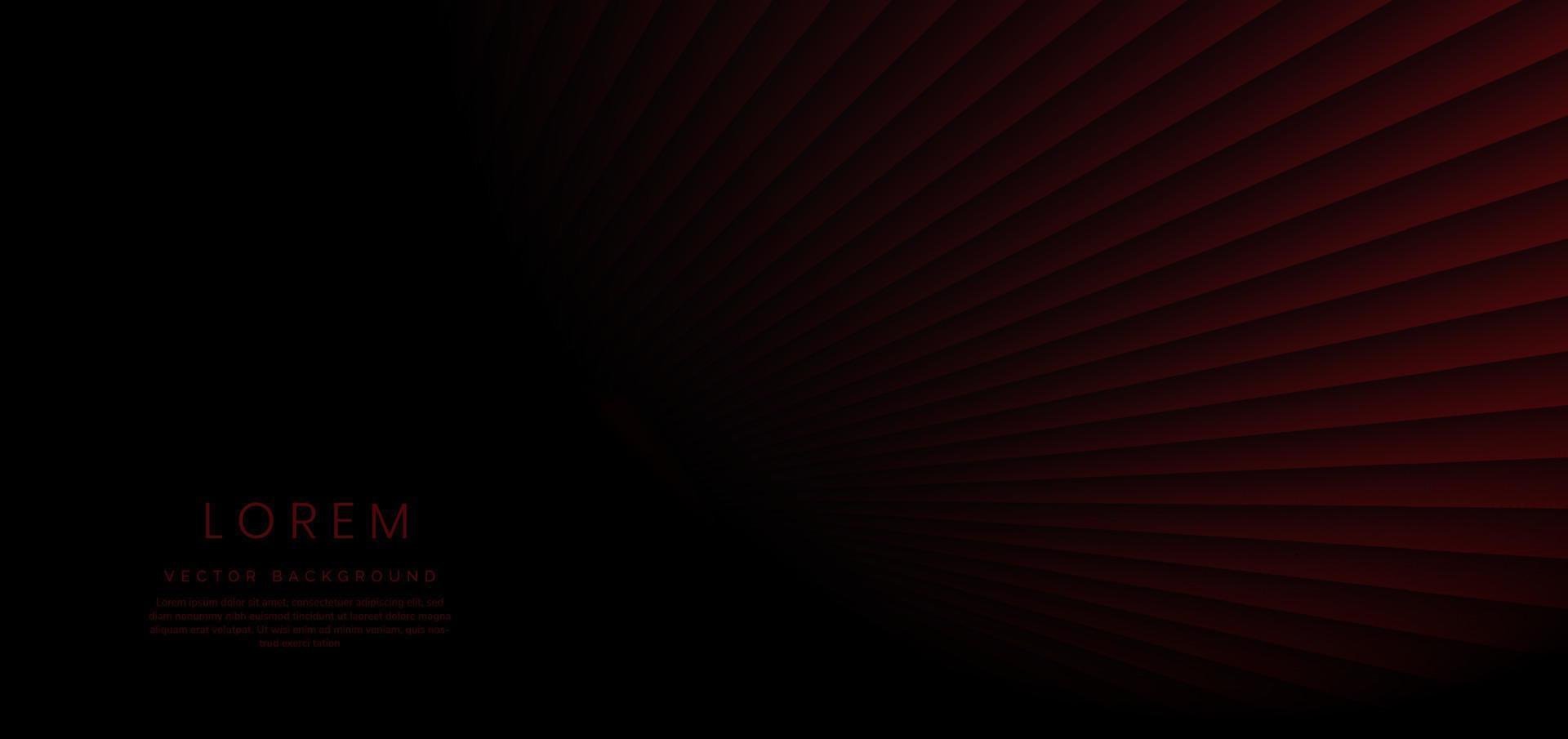 capa diagonal geométrica de degradado rojo abstracto sobre fondo negro con espacio de copia para texto. ilustración vectorial vector