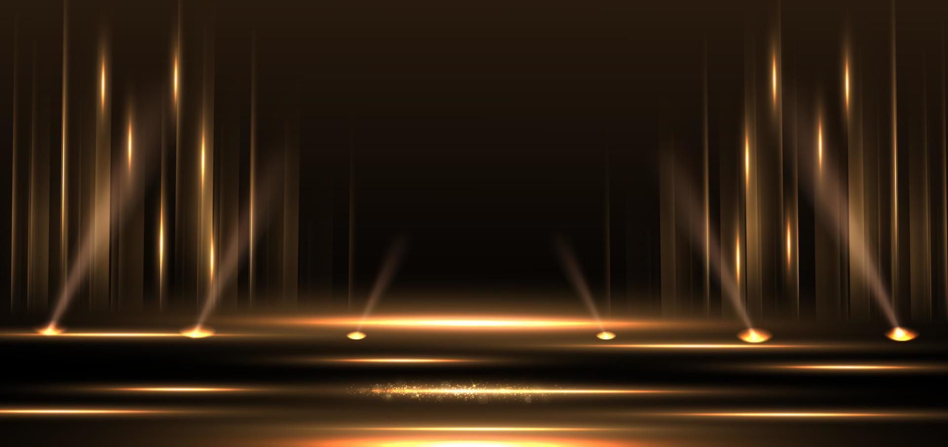  Elegant golden stage vertical glowing with lighting effect sparkle on ...