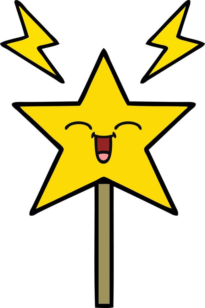 cute cartoon magic wand vector