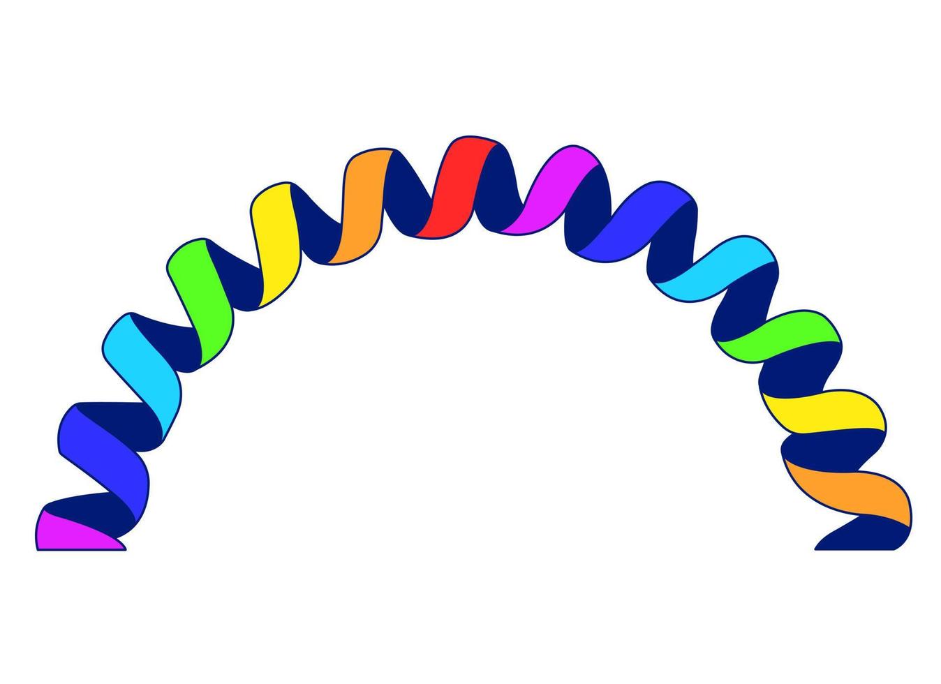 resorte espiral brillante. ilustración vectorial de color. marco, elemento de diseño vector