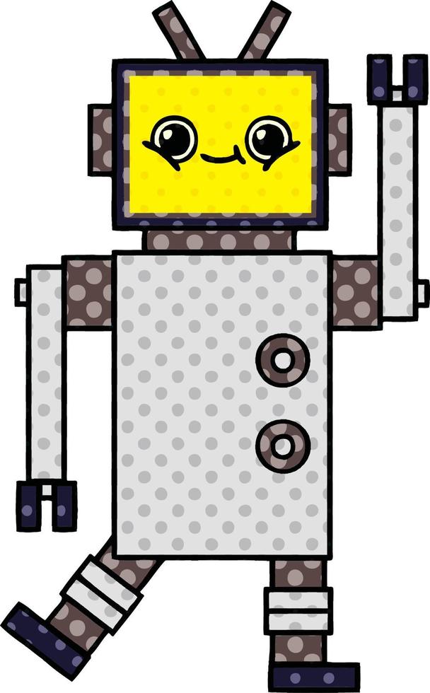 comic book style cartoon robot vector