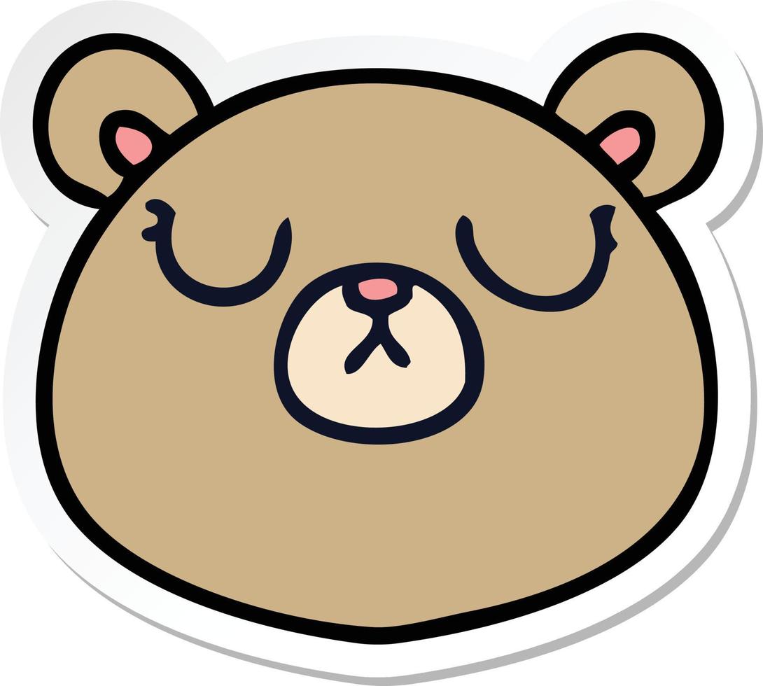 sticker of a quirky hand drawn cartoon bear vector