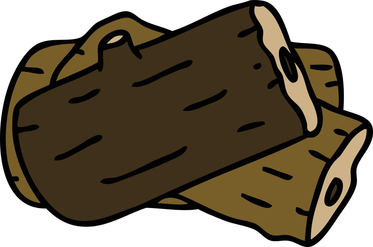 quirky hand drawn cartoon log vector