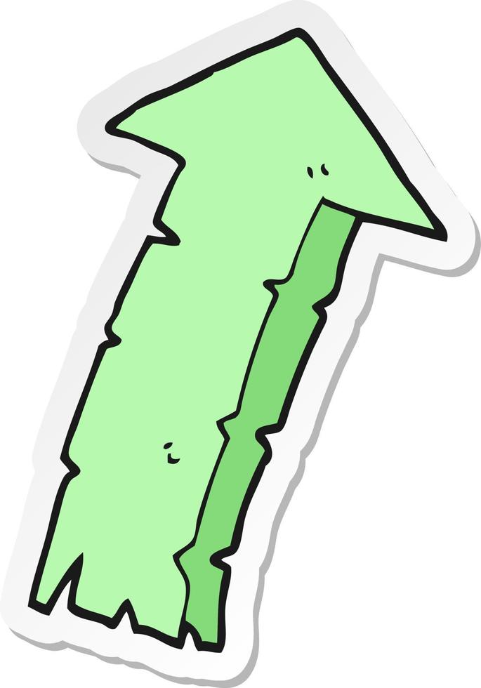 sticker of a cartoon arrow vector