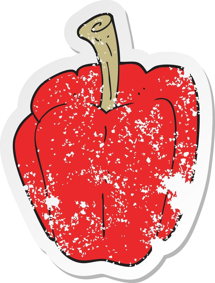 retro distressed sticker of a cartoon pepper vector