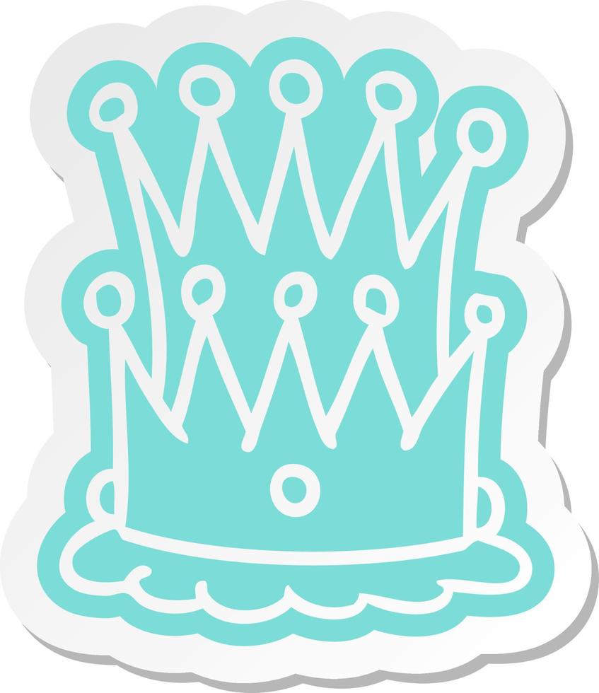 cartoon sticker of two crowns vector