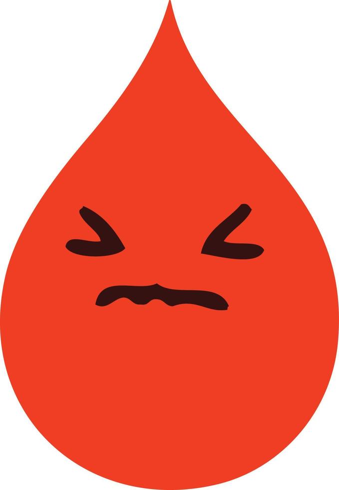 quirky hand drawn cartoon emotional blood drop vector