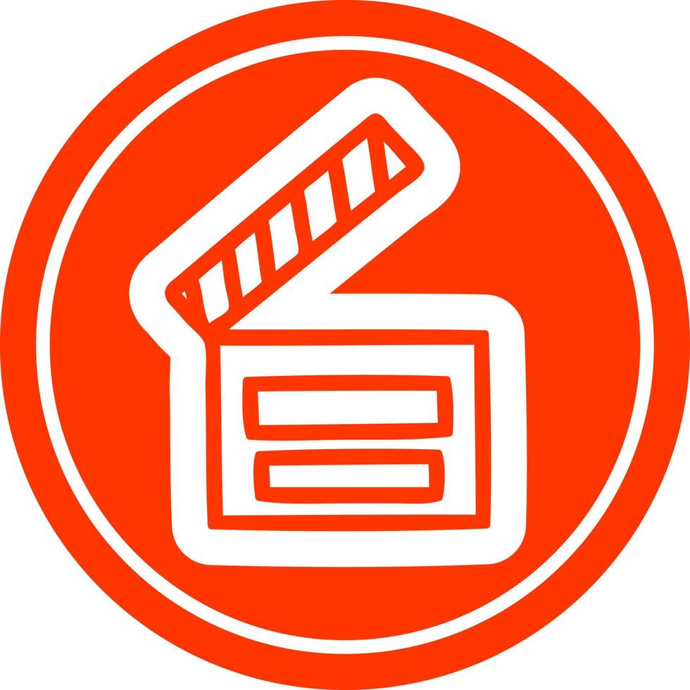 movie clapper board circular icon vector