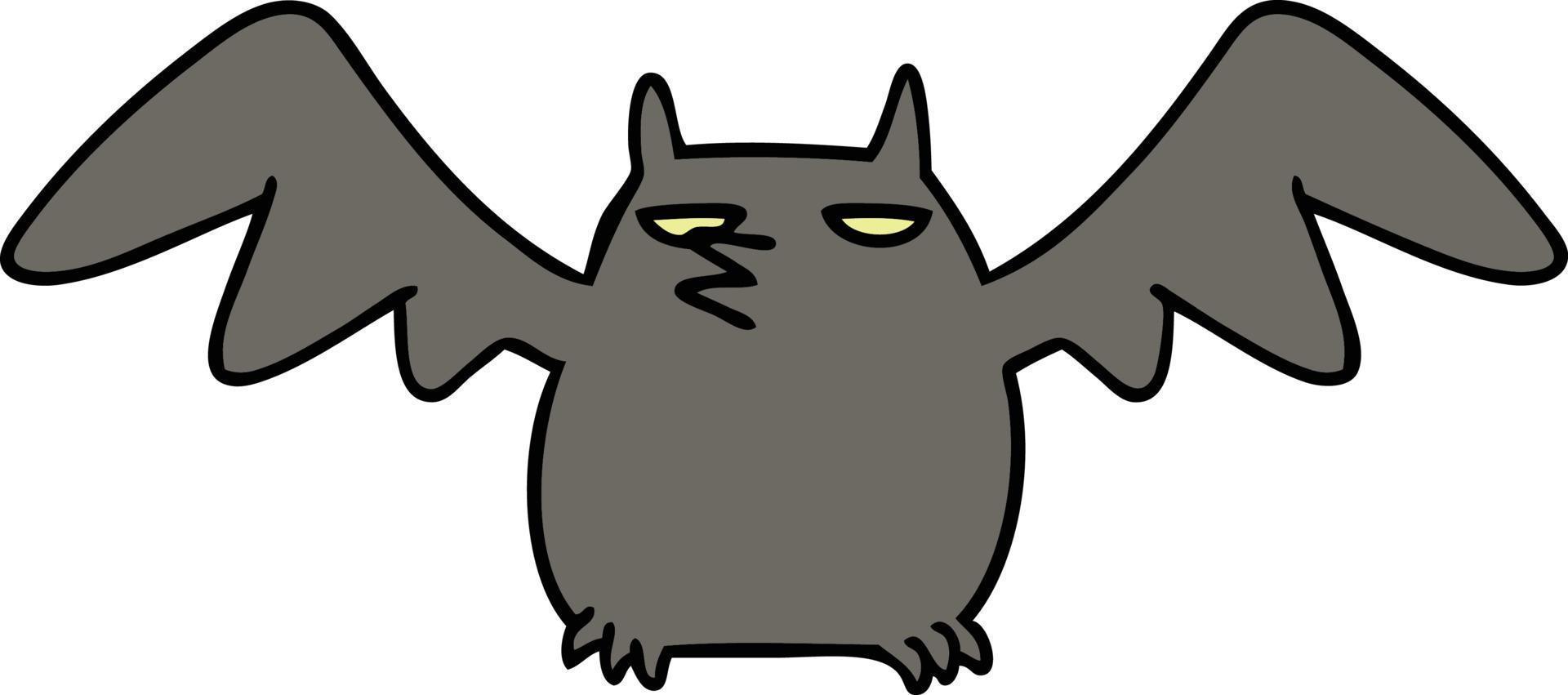 cartoon doodle of a night bat vector