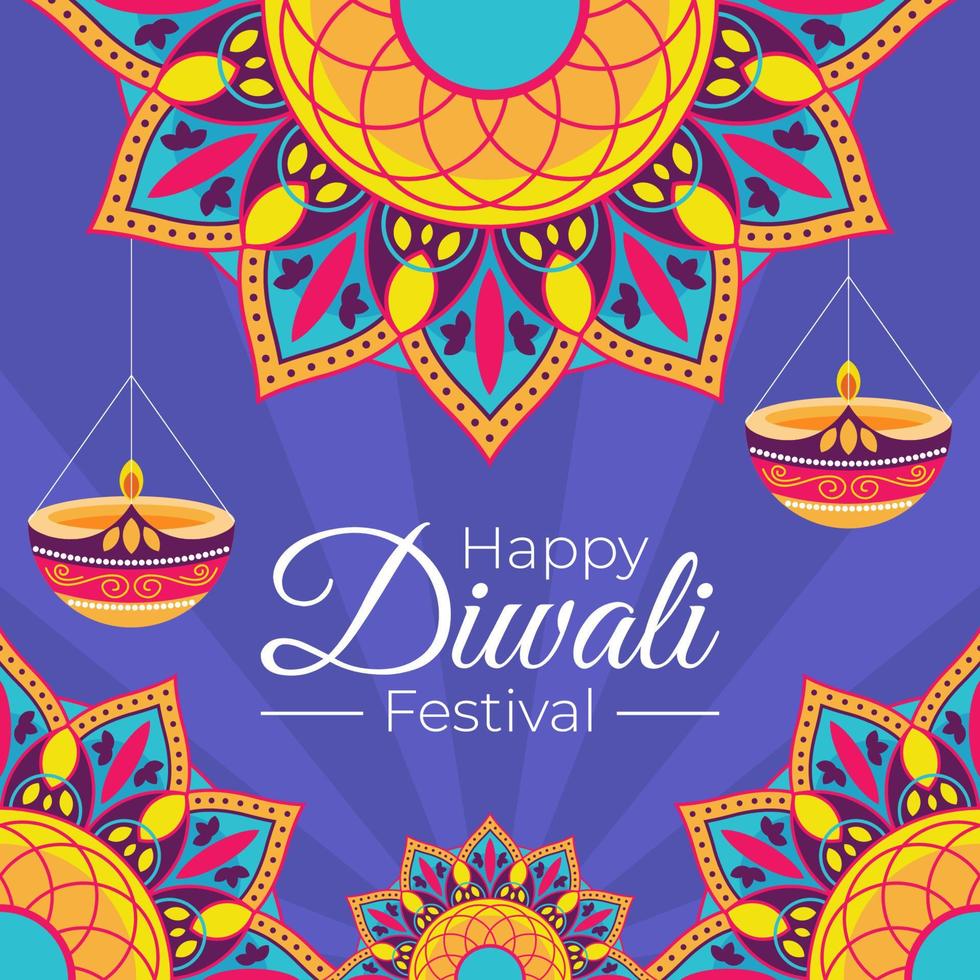 concepto de saludo feliz diwali vector