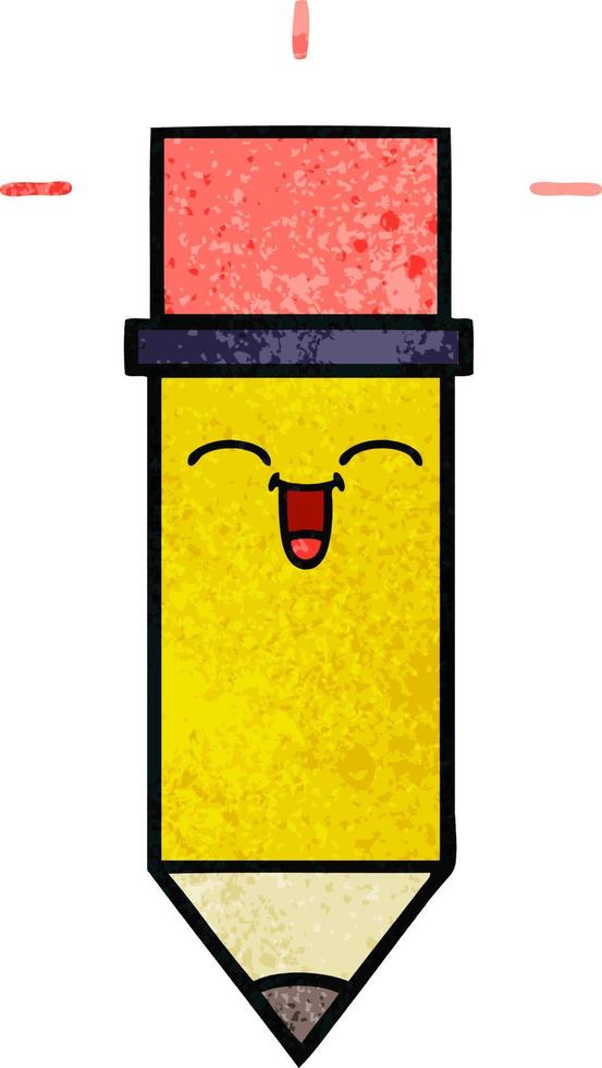 retro grunge texture cartoon pencil vector