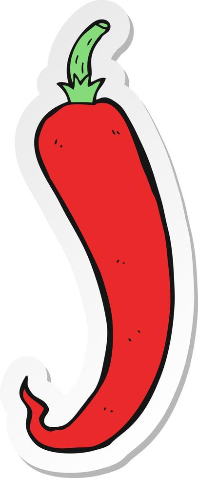 sticker of a cartoon chilli pepper vector