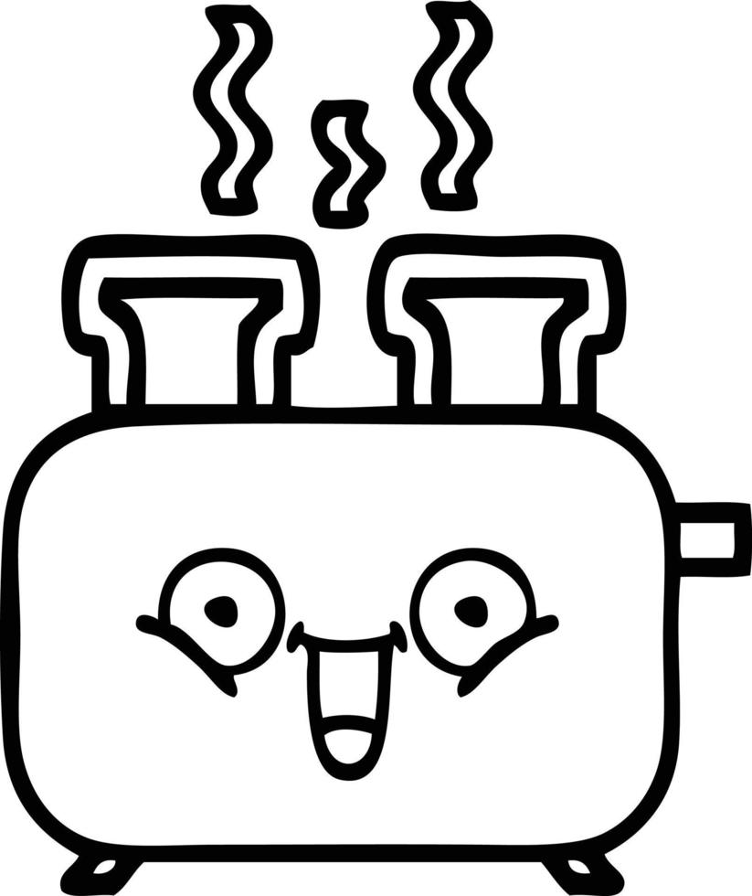 line drawing cartoon of a toaster vector