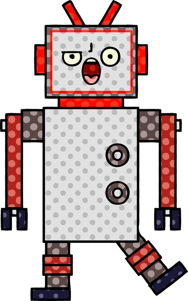 comic book style cartoon robot vector