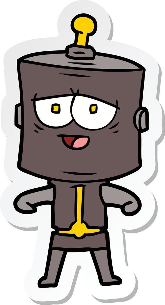 sticker of a cartoon robot vector